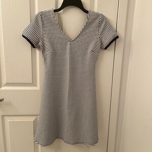 Armani Exchange women’s black and white fit flare dress with cross back